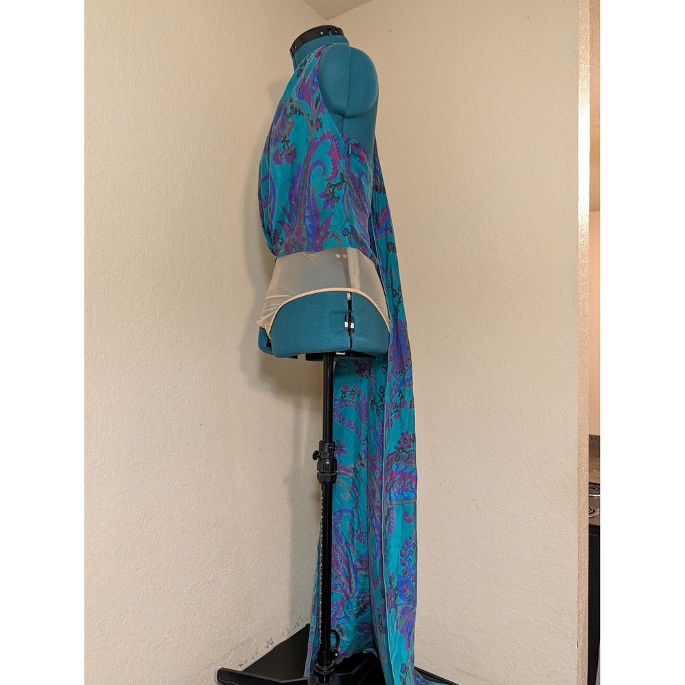 Ralph Lauren Purple Label Jarvis Paisley Silk Habotai Scarf Halter Top M/L? READ - Picture 5 of 9